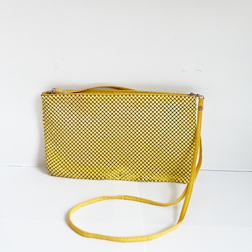 VINTAGE yellow Whiting and Davis purse